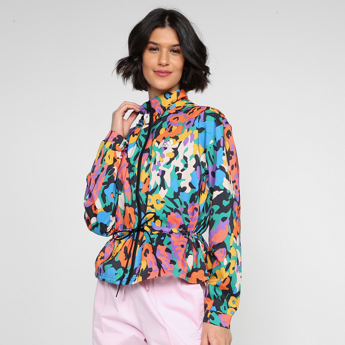 Jaqueta Corta Vento Adidas Estampada Feminina - Main Image