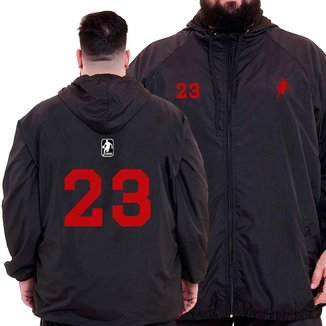 Jaqueta Corta Vento Plus Size Windbreaker Masculina Basquete 23 Cor:;Tamanho:G5;Gênero:Unissex