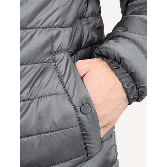 Jaqueta Ellus Masculina Nylon Bomber Gominhos Cinza
