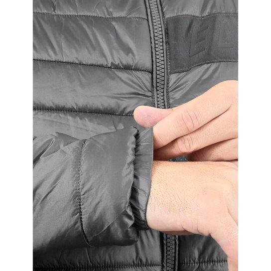 Jaqueta Ellus Masculina Nylon Bomber Gominhos Cinza