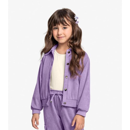 Jaqueta Infantil Suede Sarjado Trick Nick Roxo