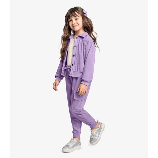Jaqueta Infantil Suede Sarjado Trick Nick Roxo