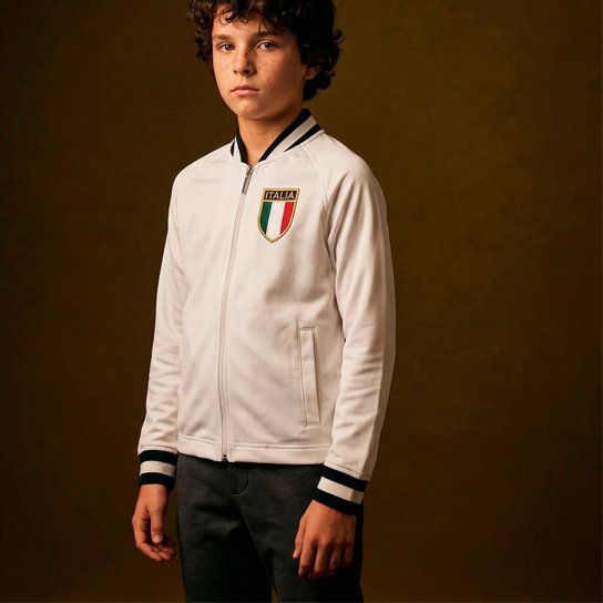 Jaqueta Itália Retrô Offwhite Infantil Juvenil