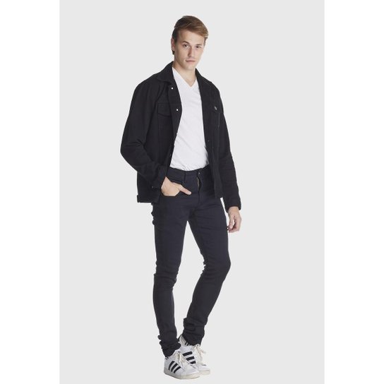 Jaqueta Jeans Zuren Black Amaciado Preto