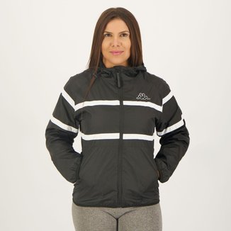 Jaqueta Kappa Corta-Vento Logo Sport Feminina Preta