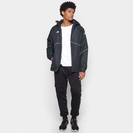 Jaqueta Kappa Dobby Poly Sport Capuz Masculina
