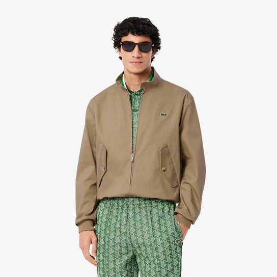 Jaqueta Lacoste De Sarja Harrington Impermeável Masculina