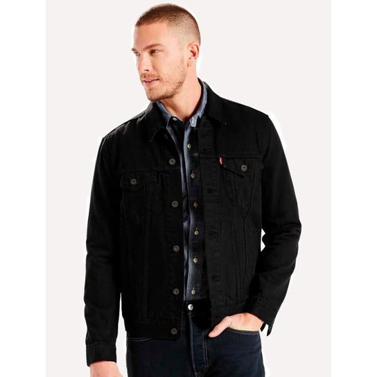 Jaqueta Levis Jeans Masculina Trucker Preta