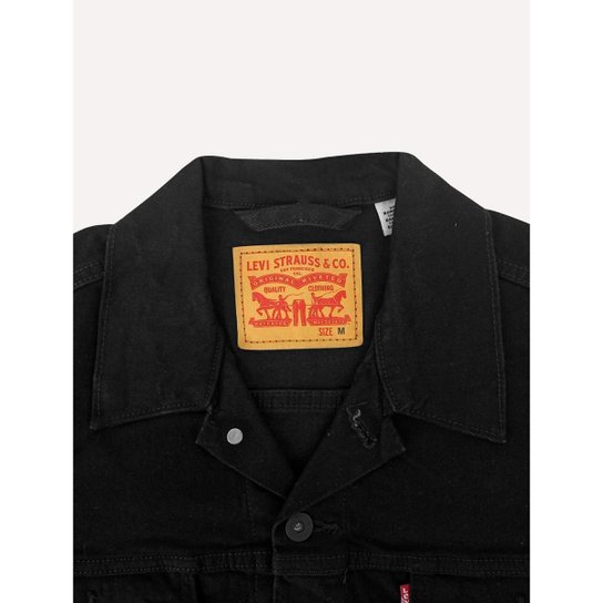 Jaqueta Levis Jeans Masculina Trucker Preta