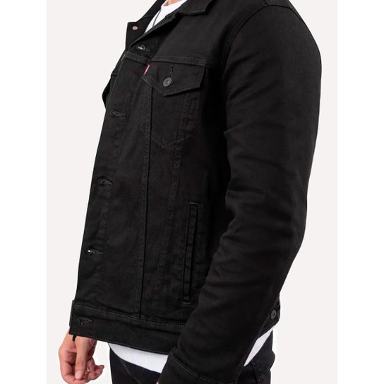 Jaqueta Levis Jeans Masculina Trucker Preta