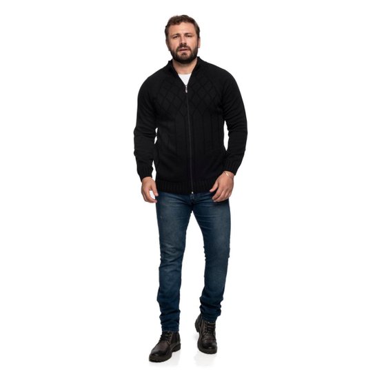 Jaqueta Masculina Tricô Lã Mescla Dallas 7137