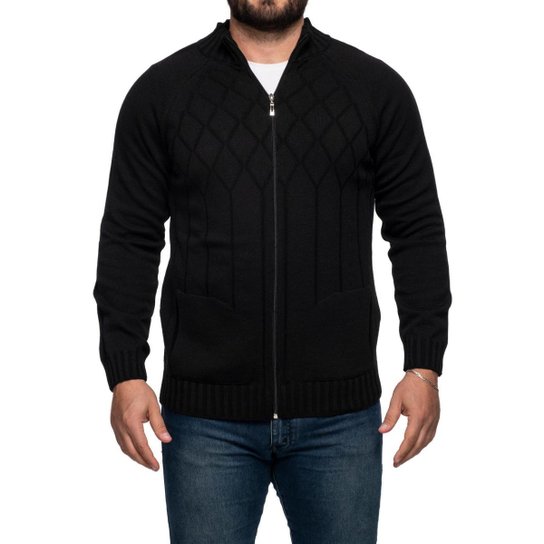 Jaqueta Masculina Tricô Lã Mescla Dallas 7137