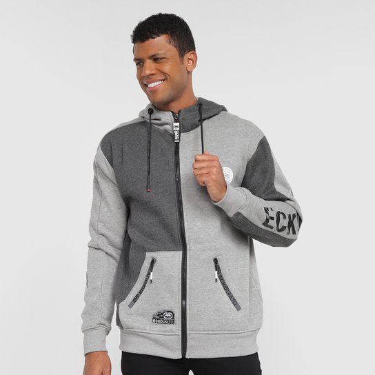 Jaqueta Moletom Ecko Bicolor Capuz Masculina