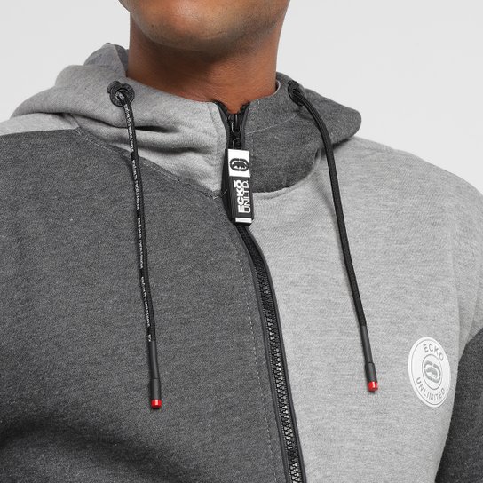 Jaqueta Moletom Ecko Bicolor Capuz Masculina