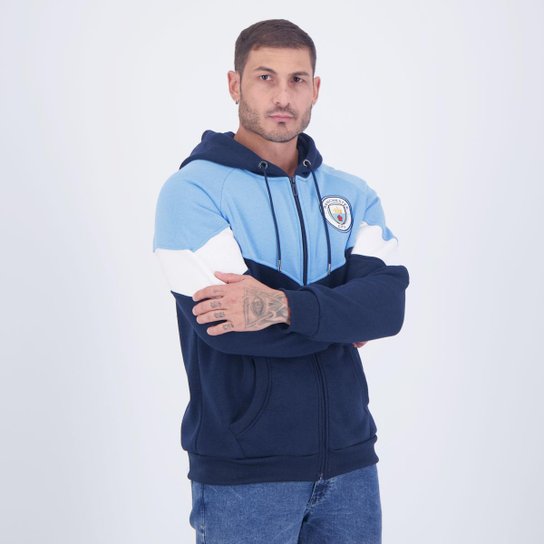 Jaqueta Moletom Manchester City Azul e Marinho