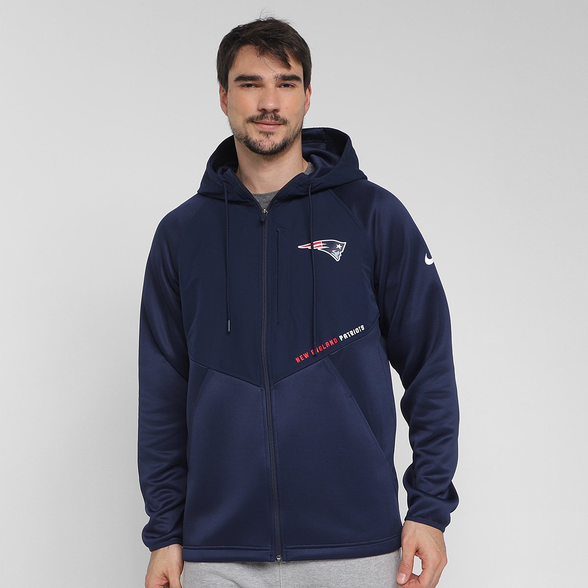Jaqueta Moletom NFL New England Patriots Nike Field FZ Masculino