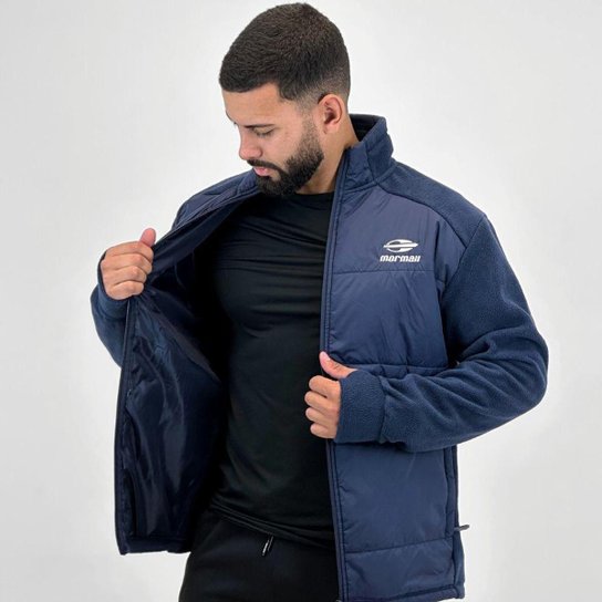 Jaqueta Mormaii Fleece e Nylon com Zíper Masculina