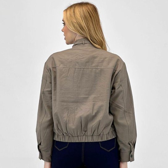 Jaqueta Pacific Blue Bomber em Tecido Oversized Feminina