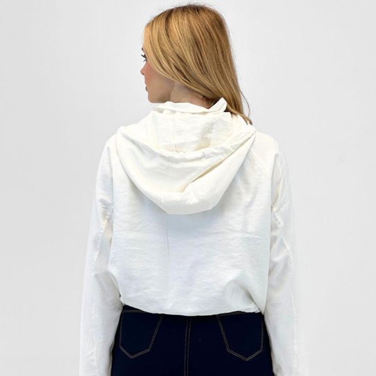 Jaqueta Pacific Blue Bomber Oversized em Tecido Feminina