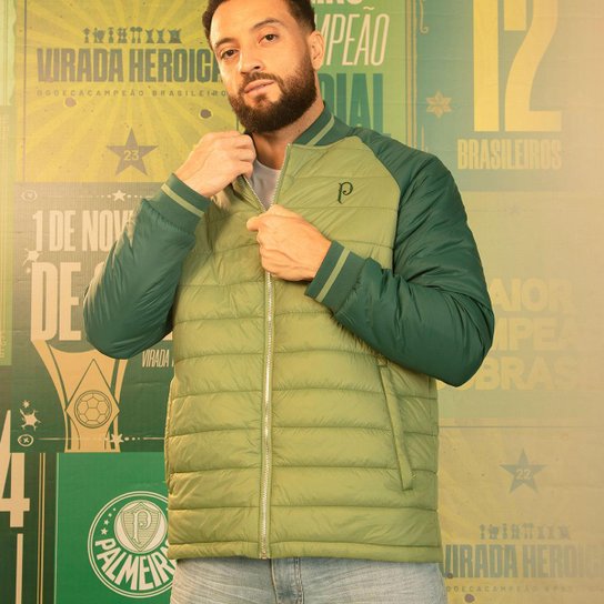 Jaqueta Puffer Palmeiras League Verde Masculina