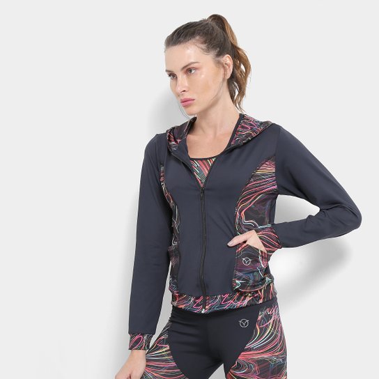 Jaqueta Rivanna Estampada Feminina - Preto