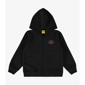 Jaqueta Rovitex Kids Infantil Em Moletom Com Capuz Feminina