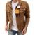 Jaqueta Sarja Caramelo Detalhes Destroyed Masculina - Marrom-Claro