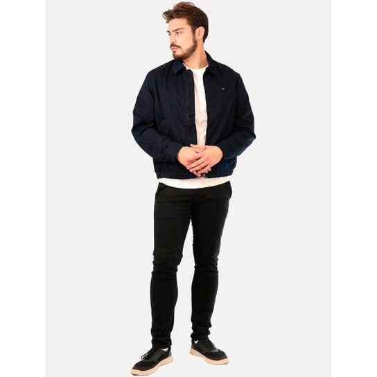 Jaqueta Tommy Hilfiger Masculina Regular Cotton Ivy Azul Marinho