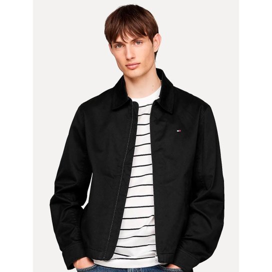 Jaqueta Tommy Hilfiger Masculina Regular Cotton Ivy Preta