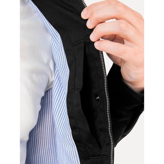 Jaqueta Tommy Hilfiger Masculina Regular Cotton Ivy Preta