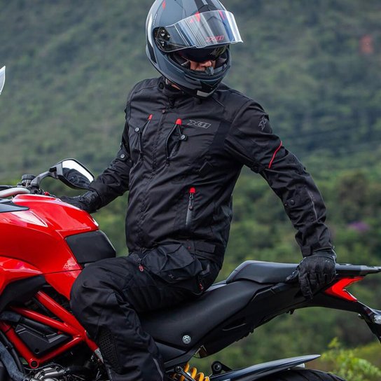 Jaqueta X11 Iron 3 Masculina Impermeável Motociclista Bolso Com MP3 System