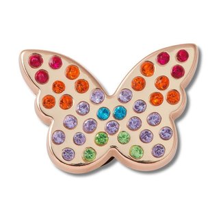 Jibbitz™ borboleta dourada incrustada arco-íris unico