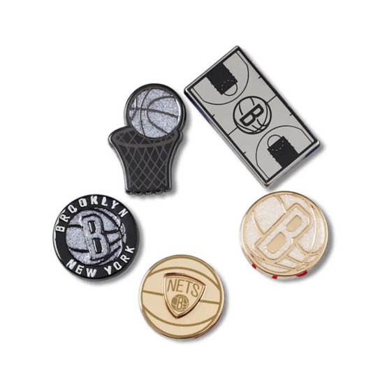 Jibbitz™ nba brooklyn nets pack com 5 peças unico