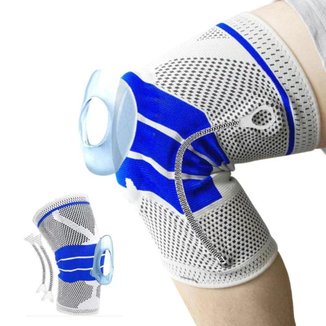 Joelheira Basic Compressão Pad Silicone Aço flexível Estabilidade Dores Inflamações Patelar