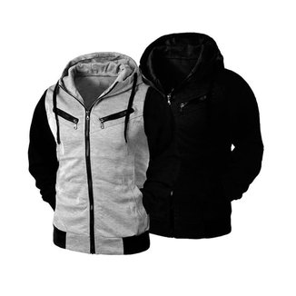 Kit 02 Blusas De Frio Moletom De Zíper Raglan Masculino e Feminino