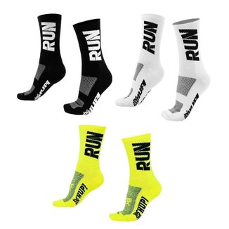 Kit 03 Pares Meia Corrida Hupi Run Preto Branco e Amarelo - AMARELO/PRETO/BRANCO ÚNICA