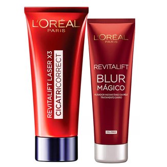 Kit 1 Creme Facial Antirrugas Revitalift Laser X3 Cicatri-Corret 30ml 1 Revitalifit Blur Mágico 27g