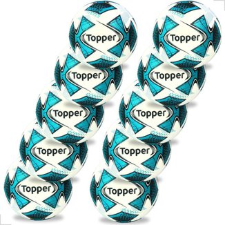 Kit 10 Bola Futebol Campo Topper Grama Tamanho Oficial Pro