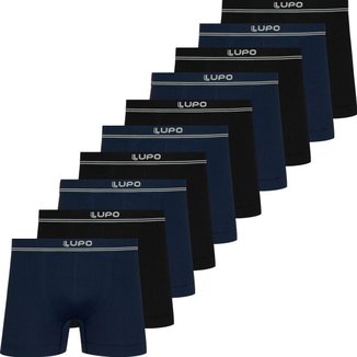 Kit 10 Cuecas Boxer Lupo Original Box Masculino Cueca Microfibra Sem Costura Atacado Adulto