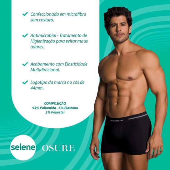 Kit 10 Cuecas Boxer Selene Masculina Cueca Poliamida Box Sem Costura Atacado Original