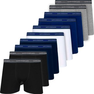 Kit 10 Cuecas Lupo Boxer Em Algodão Box Masculina Cotton Adulto 523