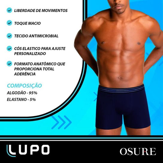 Kit 10 Cuecas Lupo Boxer Em Algodão Box Masculina Cotton Adulto 523