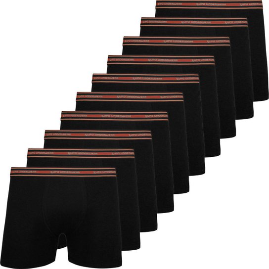 Kit 10 Cuecas Lupo Boxer Em Algodão Cueca Box Masculina Cotton Adulto Confortável Original 523