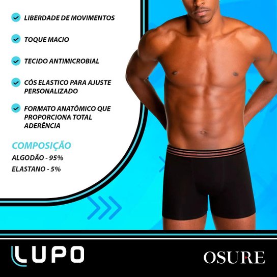 Kit 10 Cuecas Lupo Boxer Em Algodão Cueca Box Masculina Cotton Adulto Confortável Original 523