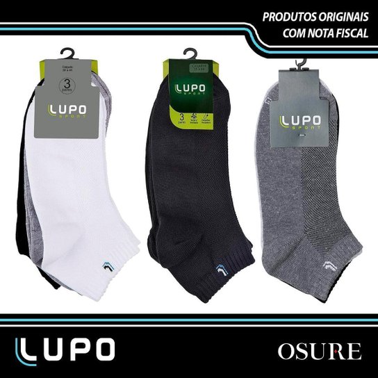Kit 10 Pares Meias Lupo Cano Baixo Curto Tornozelo Algodão Masculina Meia Feminina Original