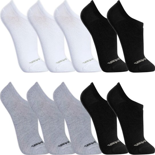 Kit 10 Pares Meias Mash Cano Curto Baixo Meia Soquete Sport Algodão Masculina Feminina Academia