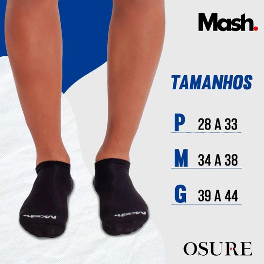 Kit 10 Pares Meias Mash Cano Curto Baixo Meia Soquete Sport Algodão Masculina Feminina Academia