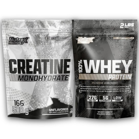 Kit 100% Whey 900g + Creatina Monohydrate Pura 500g - Nutrex Research