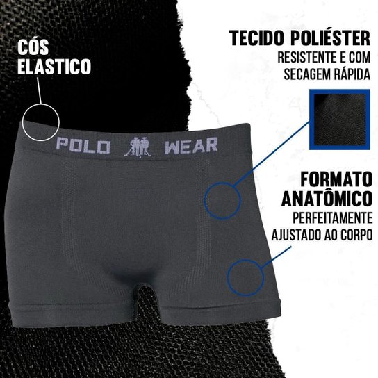 Kit 12 Cuecas Boxer Polo Wear Infantil Menino Microfibra Sem Costura Cueca Box Confortável