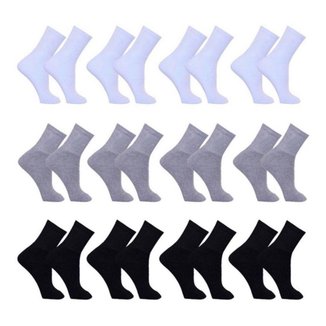 Kit 12 Pares de Meias Masculina Sport Cano Médio